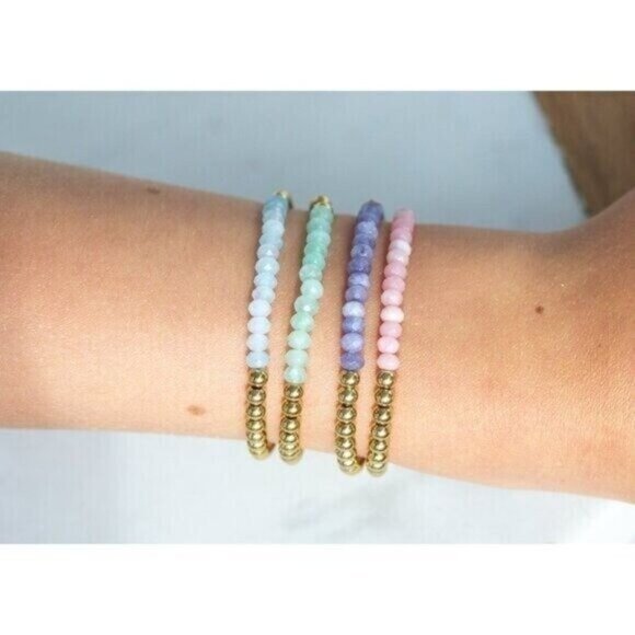 Pink Matching Bracelet for Mom and Daughter Bracelet Waterproof Gold Beaded - Picture 9 of 11